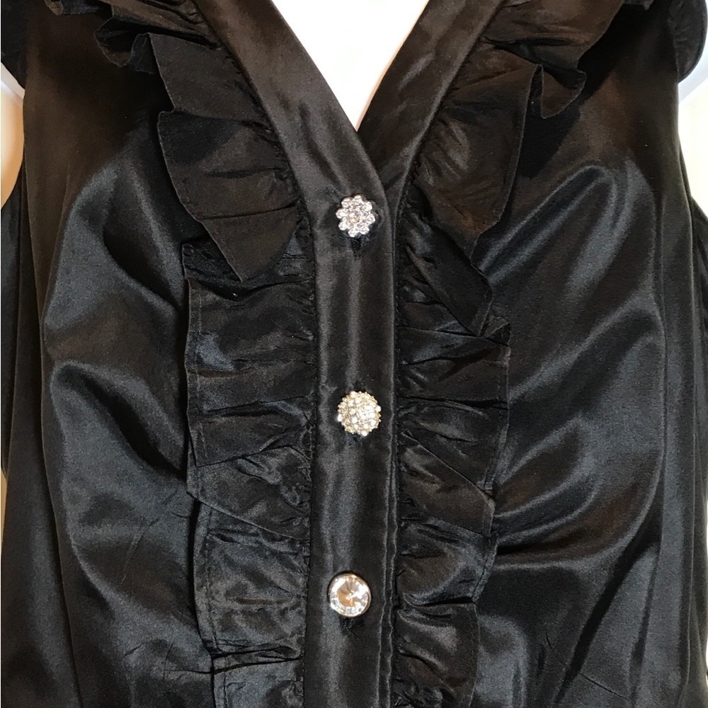 * SILK FORMAL COCKTAIL DRESS, DONNA RICCO, SZ 4, BLACK - Picture 4 of 10